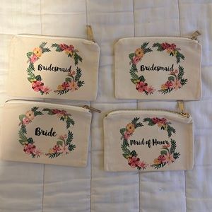Bridal Party Makeup Bags - Set of 4